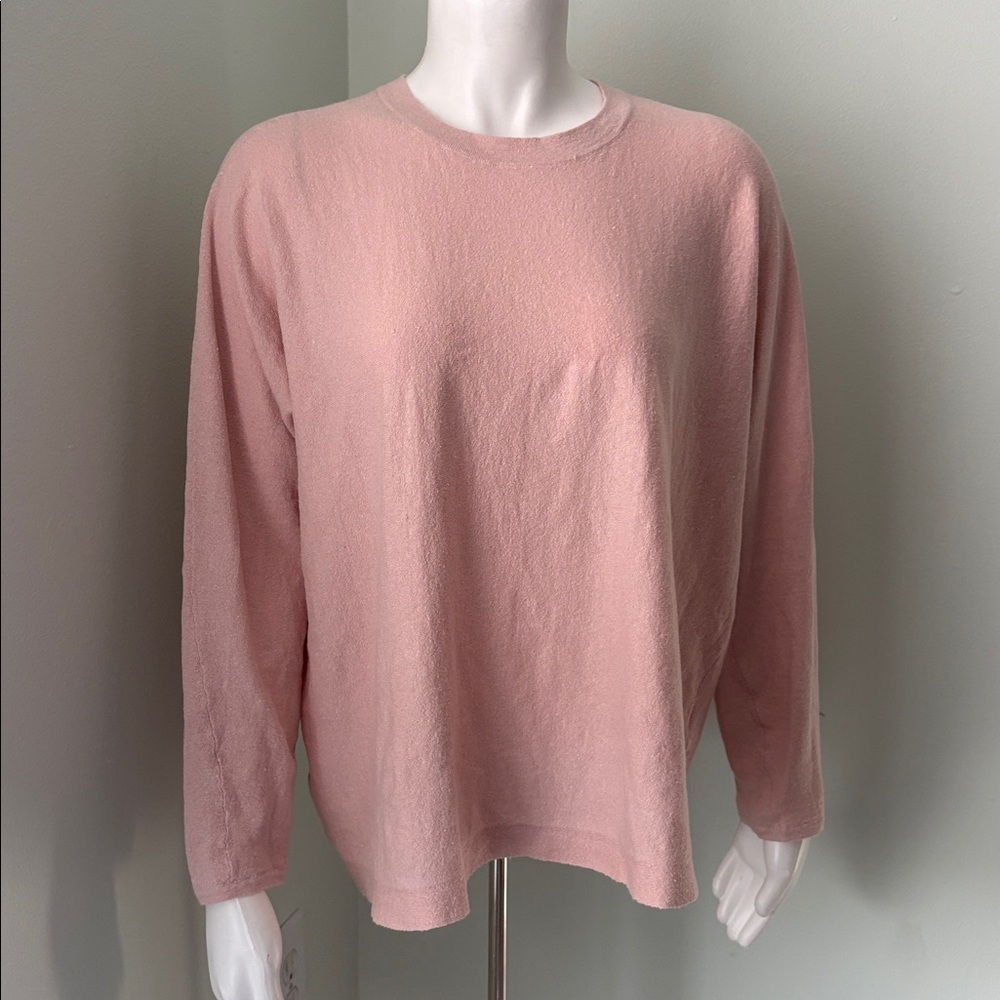 Eileen Fisher Peach Organic Linen Pullover Sweater Medium